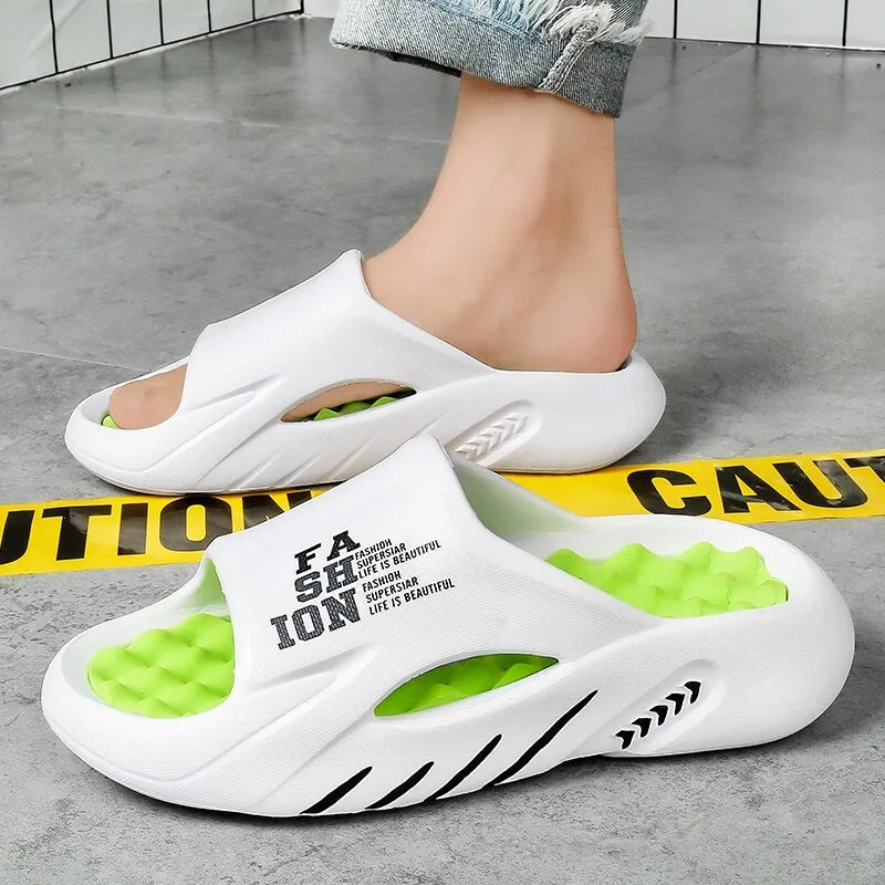 Men's Massage Slippers with Soft Sole for Home & Beach