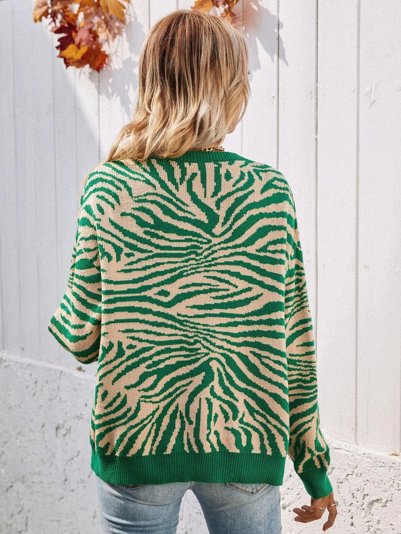 Modern Elegance Button Down Zebra Print Cardigan