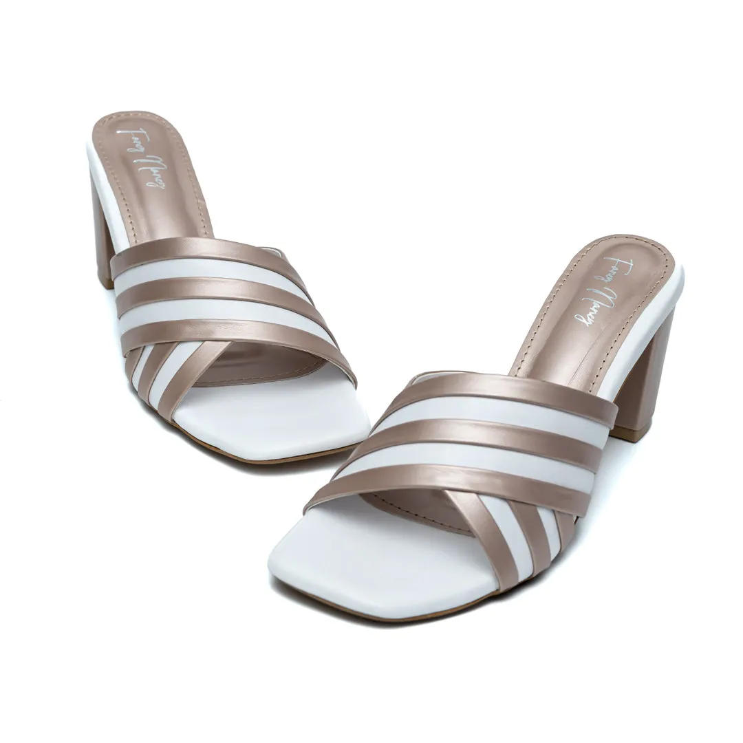 Multi Strap Mules - White