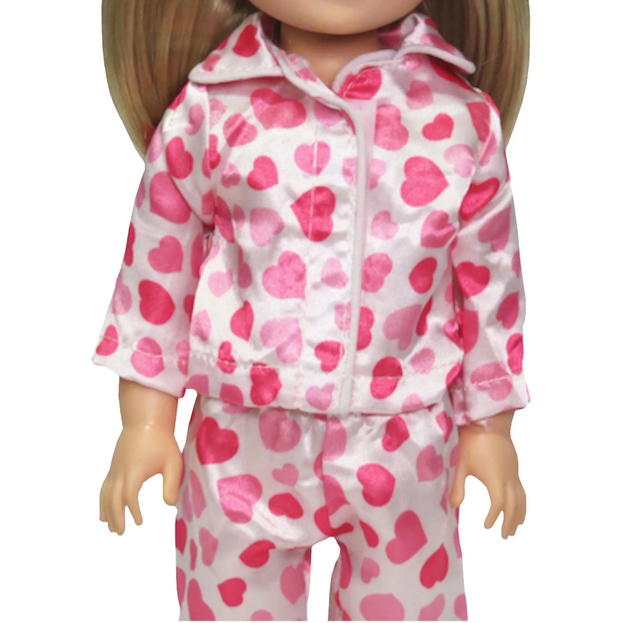 Pink Heart Pajamas for 14 1/2-inch dolls