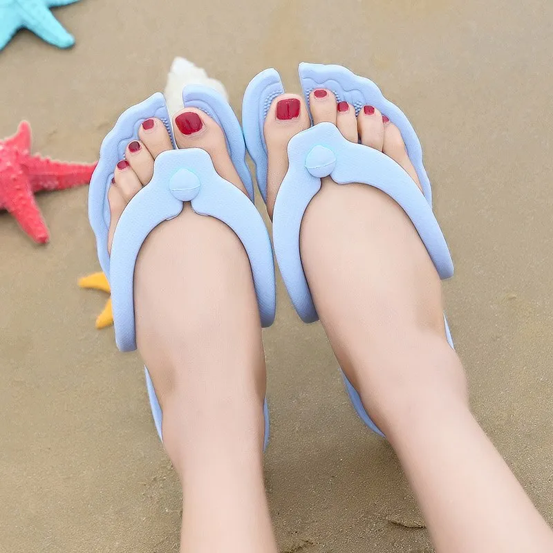 Plus Size Slippers Strange Toe Shape Couple Flip Flops Bathroom Massage Slippers