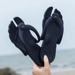 Plus Size Slippers Strange Toe Shape Couple Flip Flops Bathroom Massage Slippers
