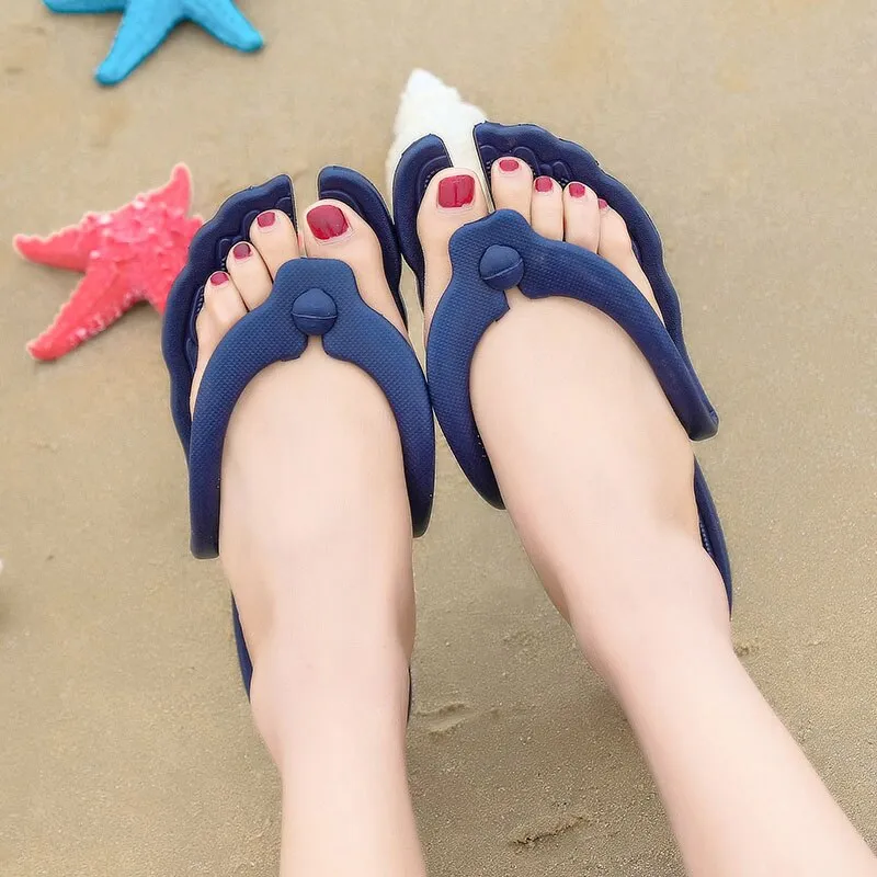 Plus Size Slippers Strange Toe Shape Couple Flip Flops Bathroom Massage Slippers