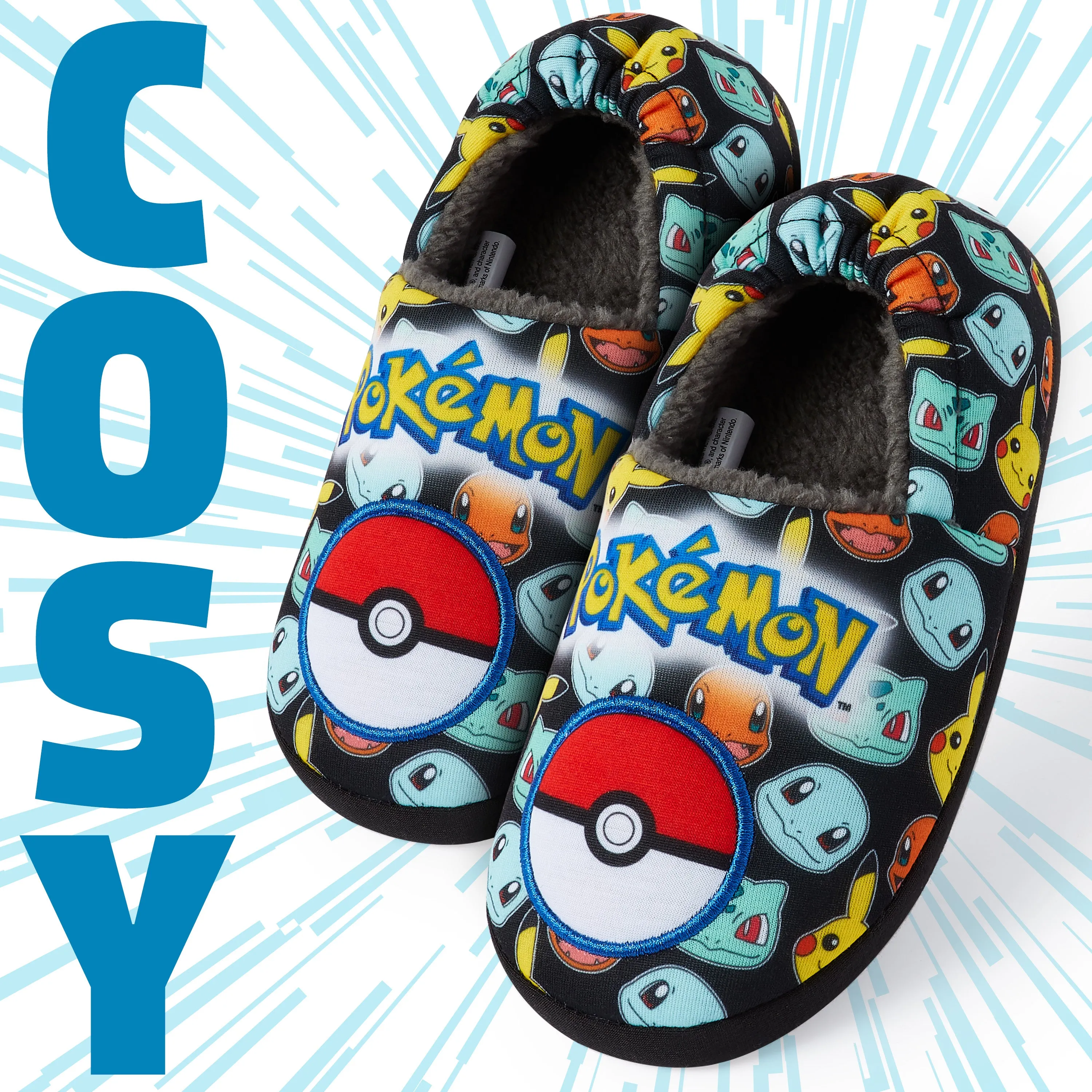 Pokemon Boys Slippers Boot Slippers Pikachu Bulbasaur Soft Kids Slippers Non Slip