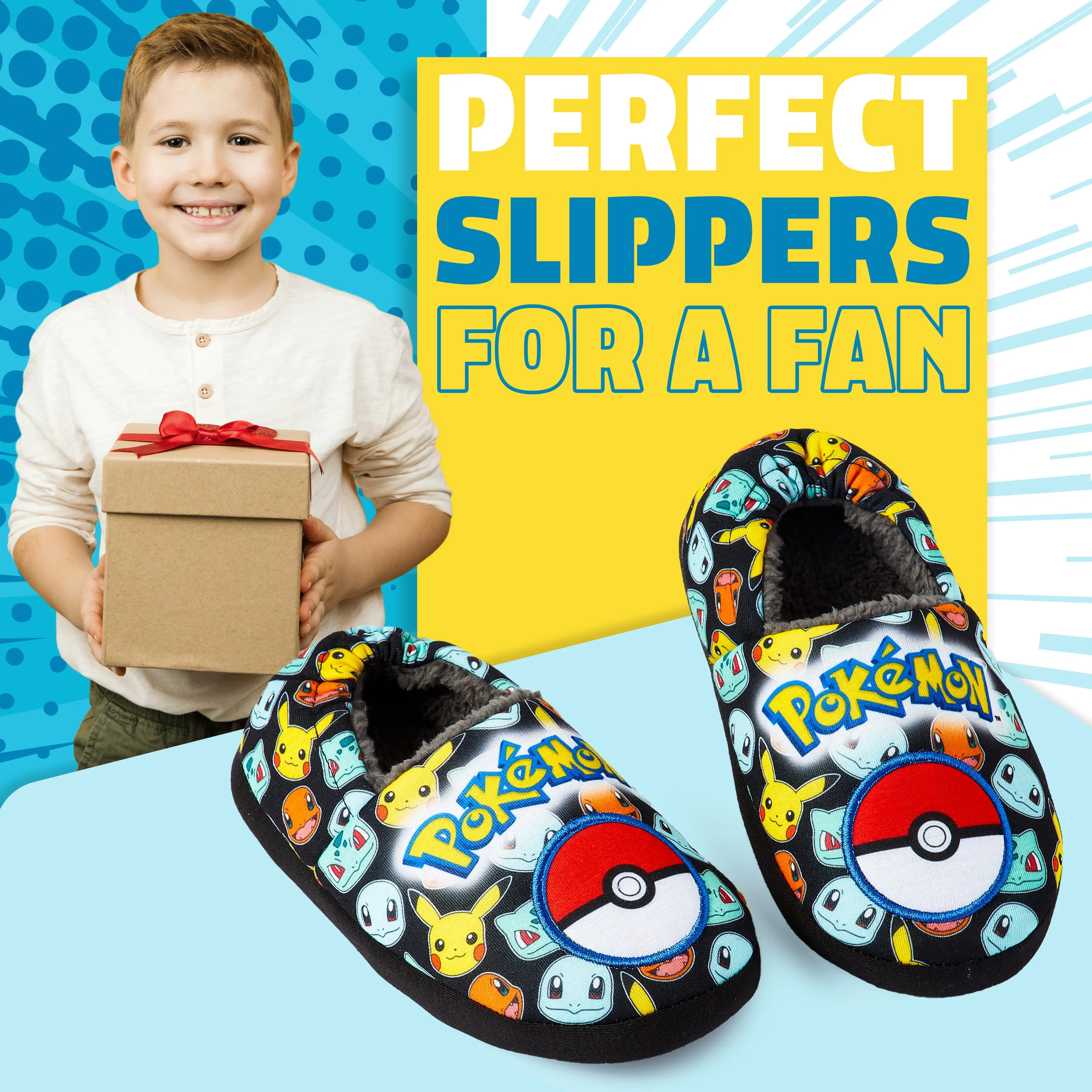 Pokemon Boys Slippers Boot Slippers Pikachu Bulbasaur Soft Kids Slippers Non Slip