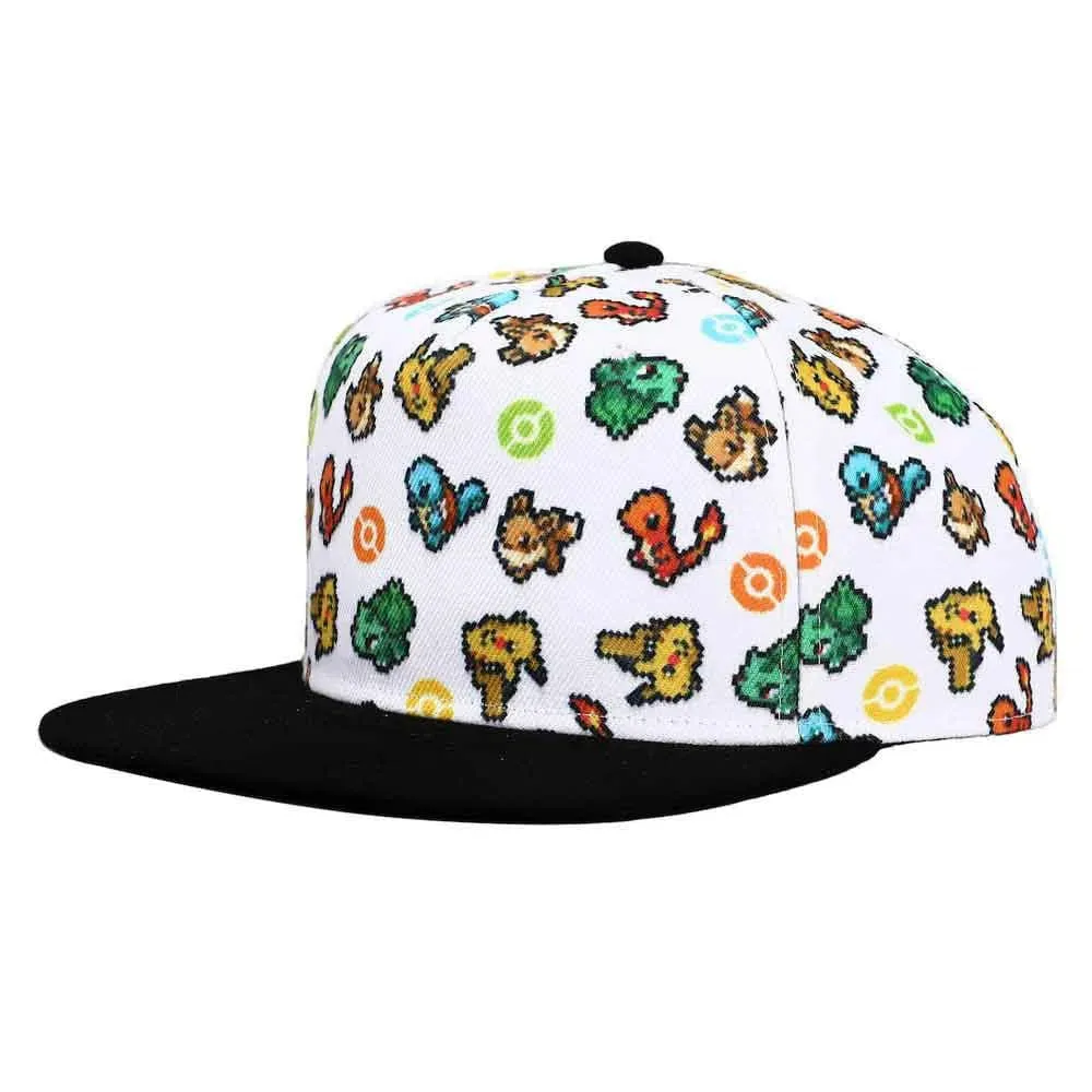 Pokémon - Pixel Characters Snapback Hat (Flat Bill) - Bioworld