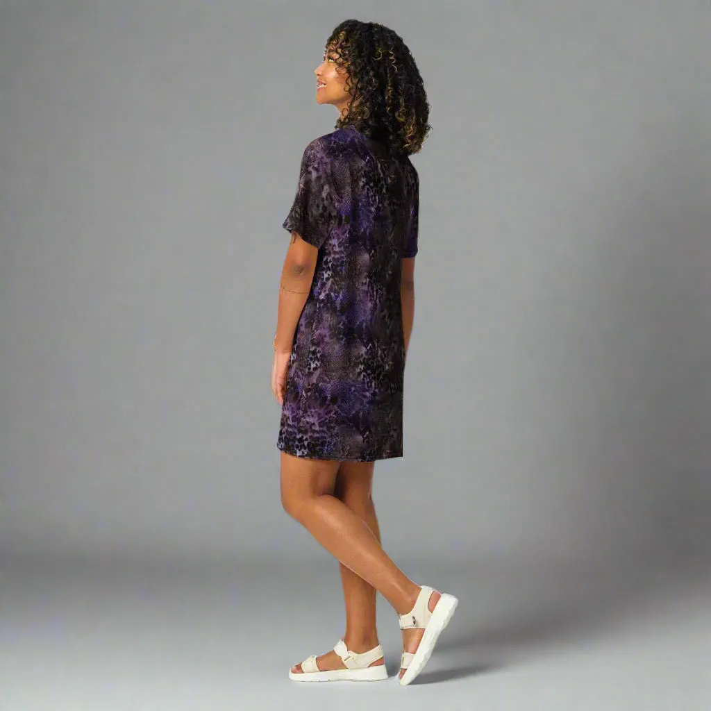 Purple Animal Print Oversized T-Shirt Dress 2XS-6XL