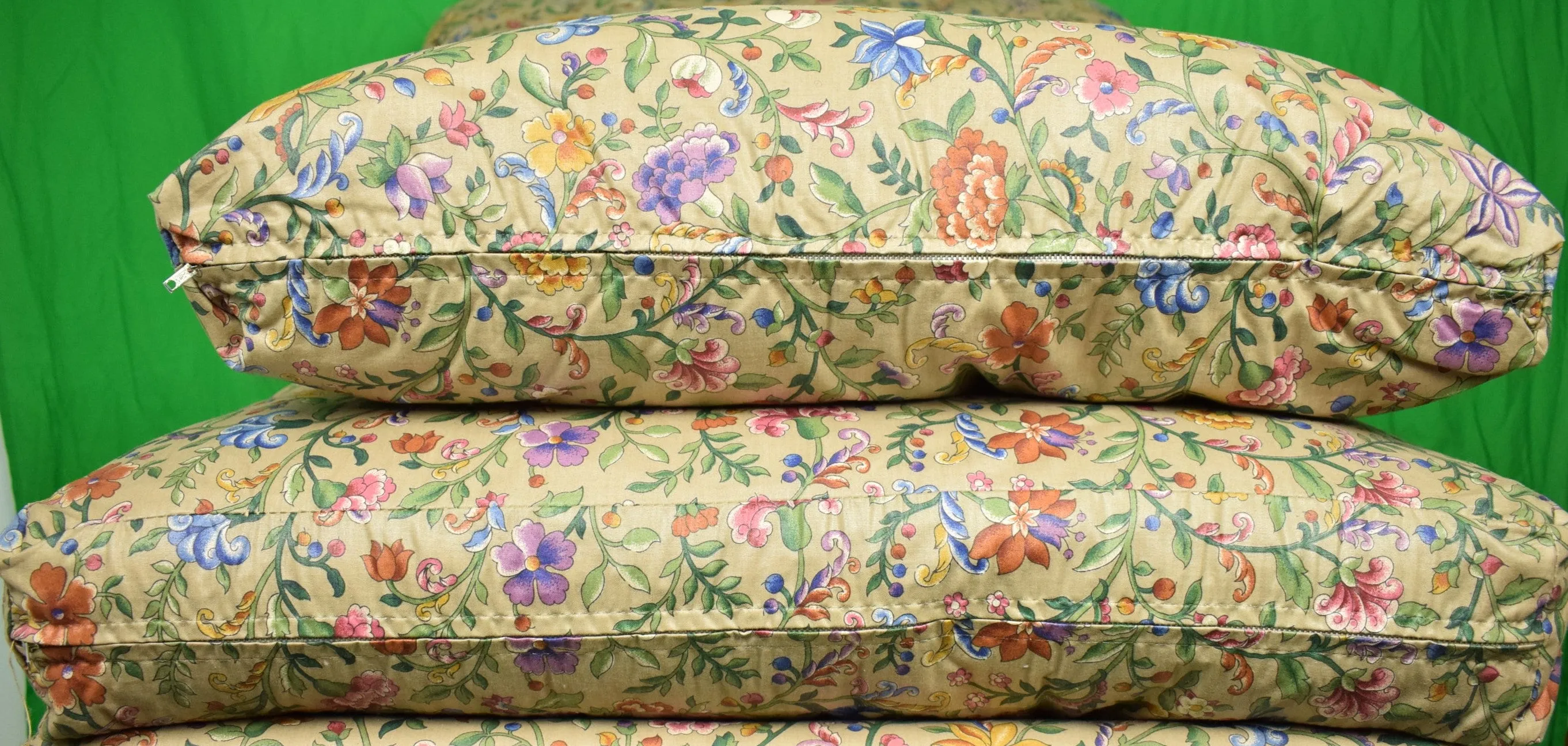 "Pair x Petite Fleur Glazed Chintz Slipper Chairs"