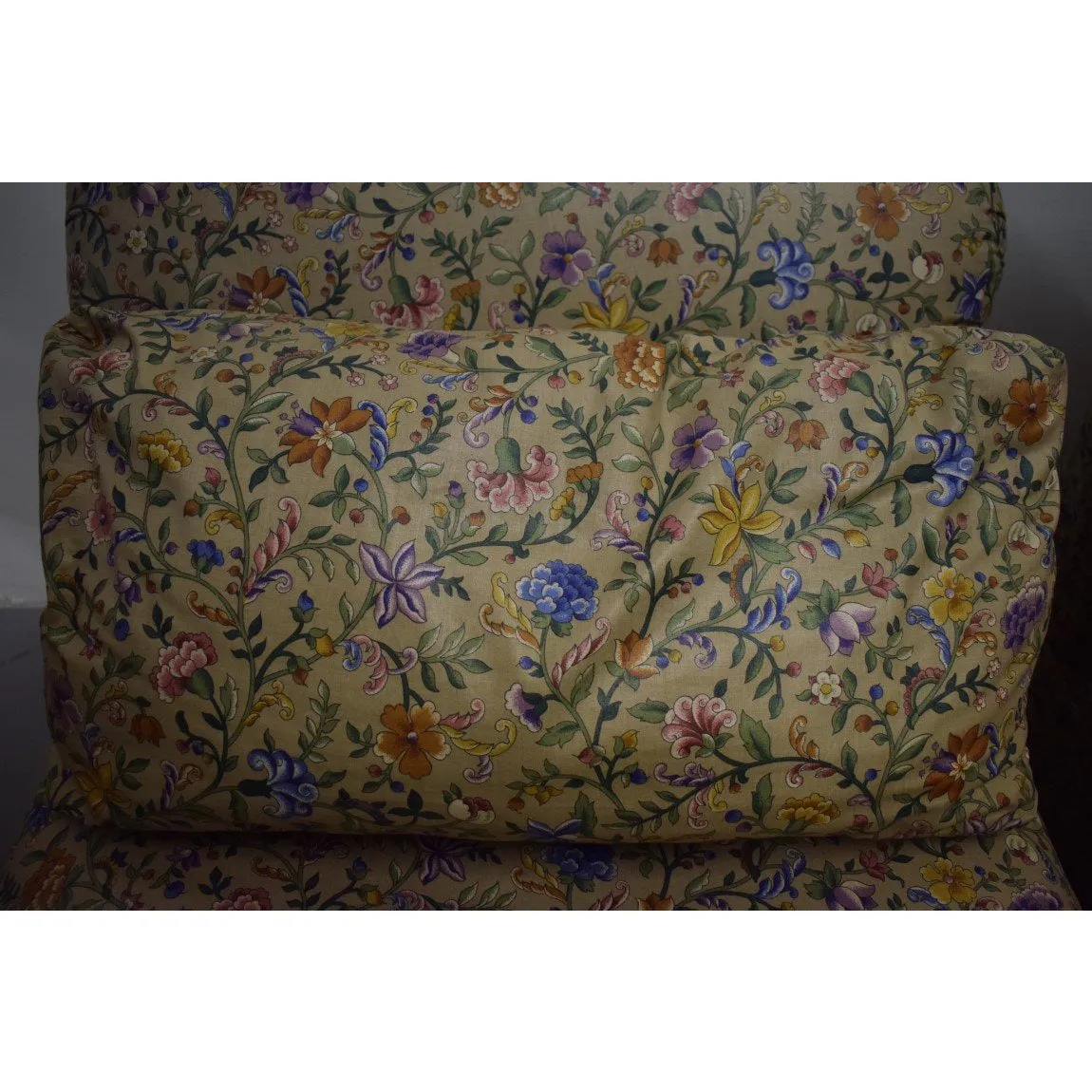 "Pair x Petite Fleur Glazed Chintz Slipper Chairs"
