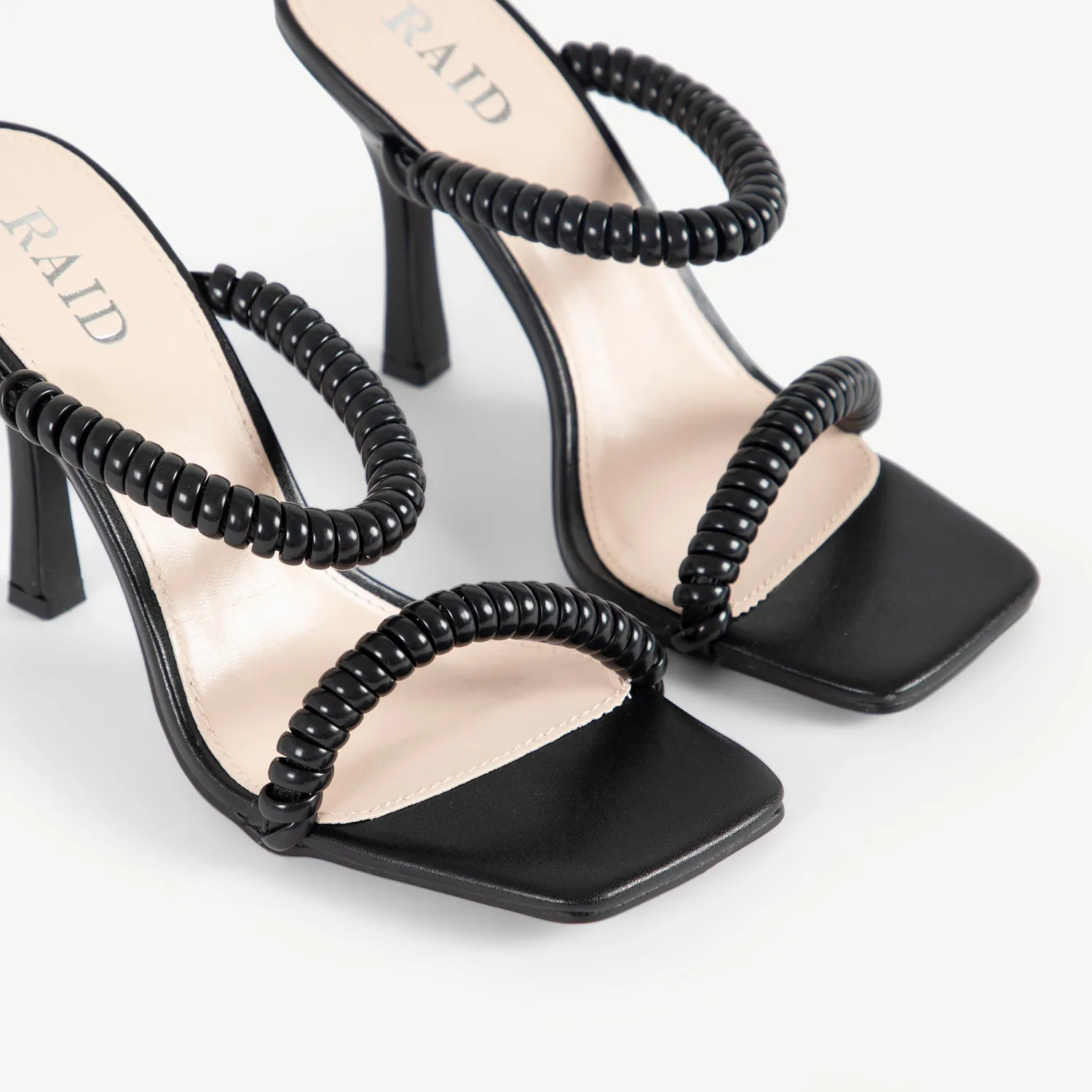 RAID Destined Strappy Heeled Mule in Black