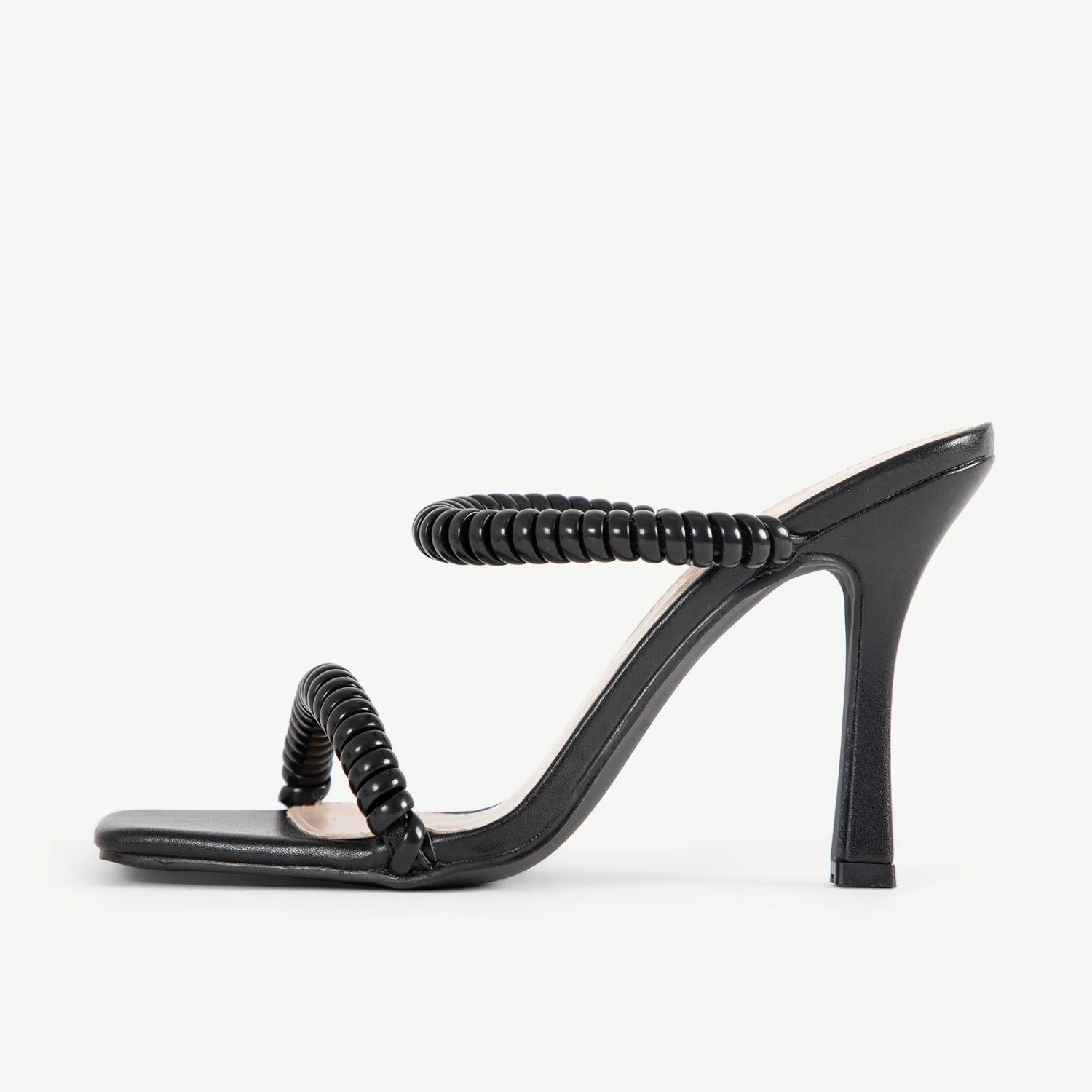 RAID Destined Strappy Heeled Mule in Black