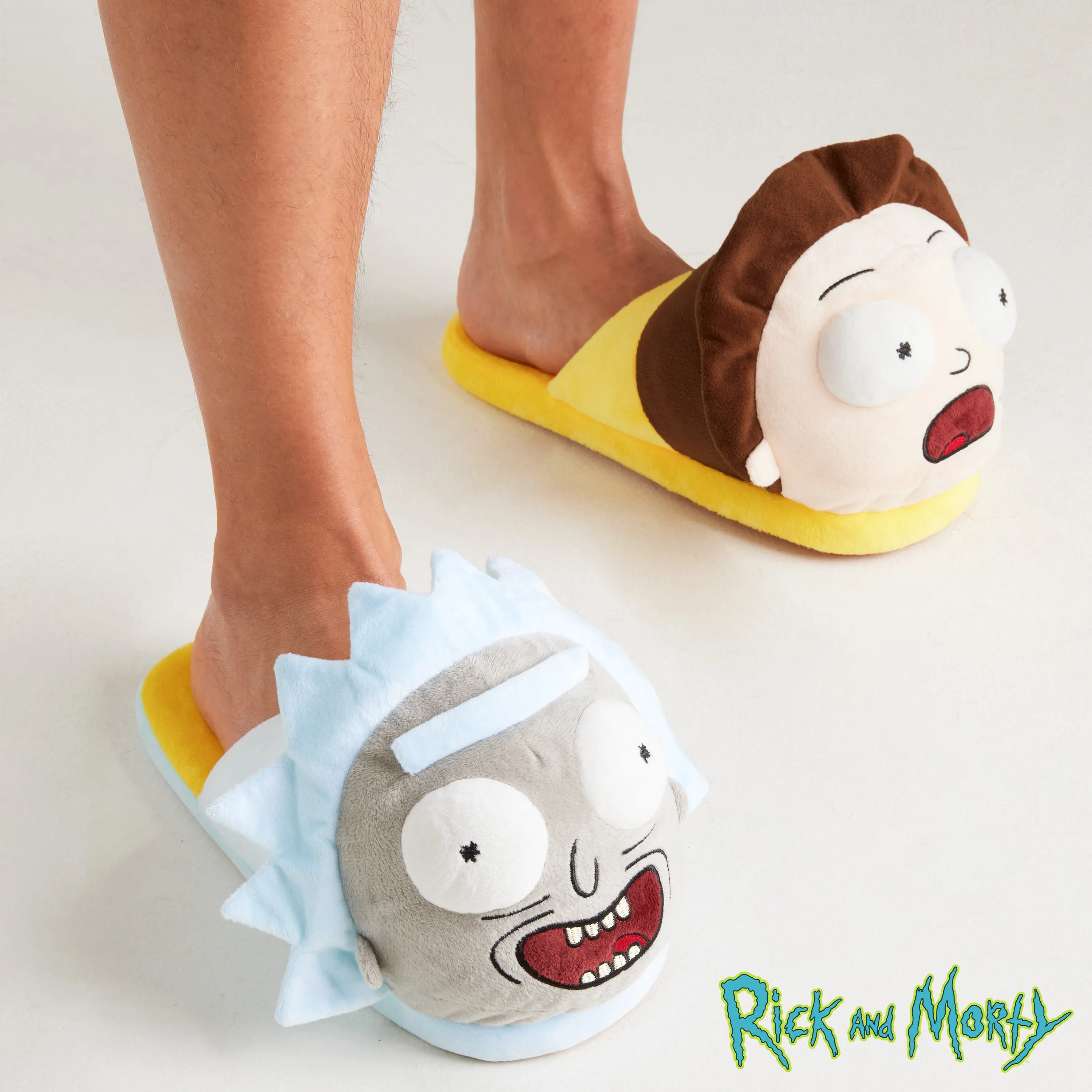 RICK AND MORTY Men's Slippers - 3D Plush Warm Indoor House Shoes Men Teenagers Size 5-10 Non Slip Sole - Gifts for Him