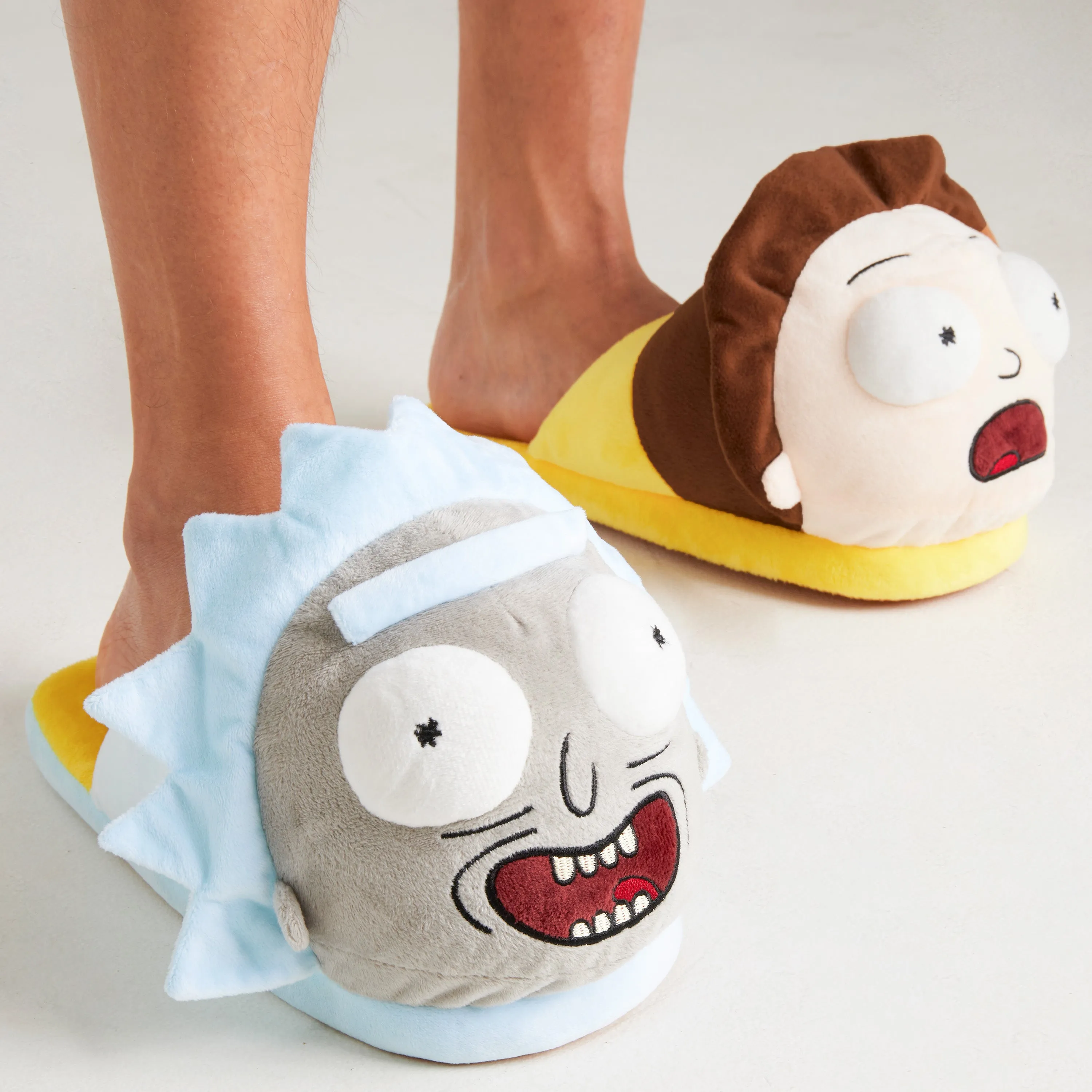 RICK AND MORTY Men's Slippers - 3D Plush Warm Indoor House Shoes Men Teenagers Size 5-10 Non Slip Sole - Gifts for Him