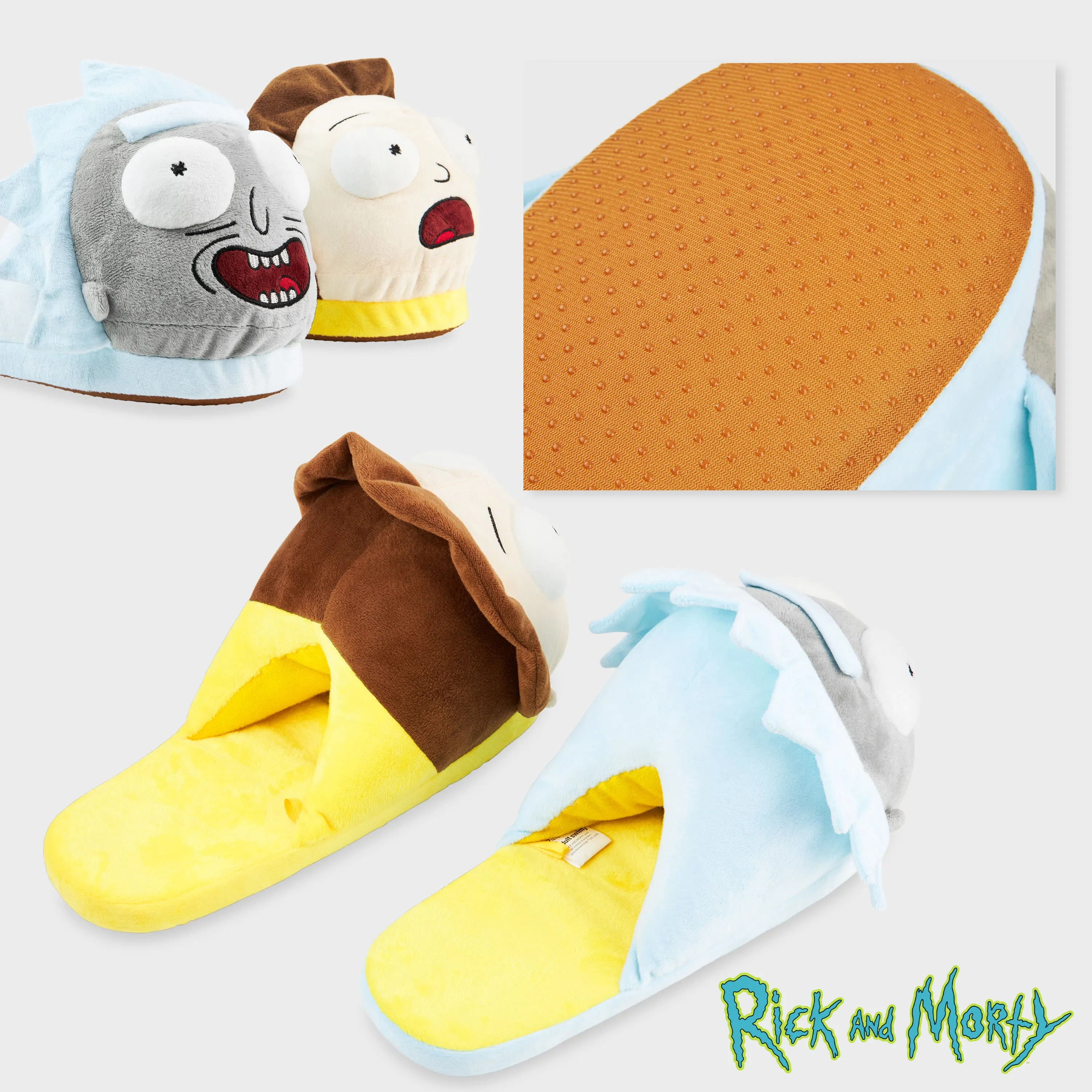 RICK AND MORTY Men's Slippers - 3D Plush Warm Indoor House Shoes Men Teenagers Size 5-10 Non Slip Sole - Gifts for Him