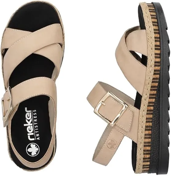 Rieker Women's Wedge Adjustable Strap Sandal