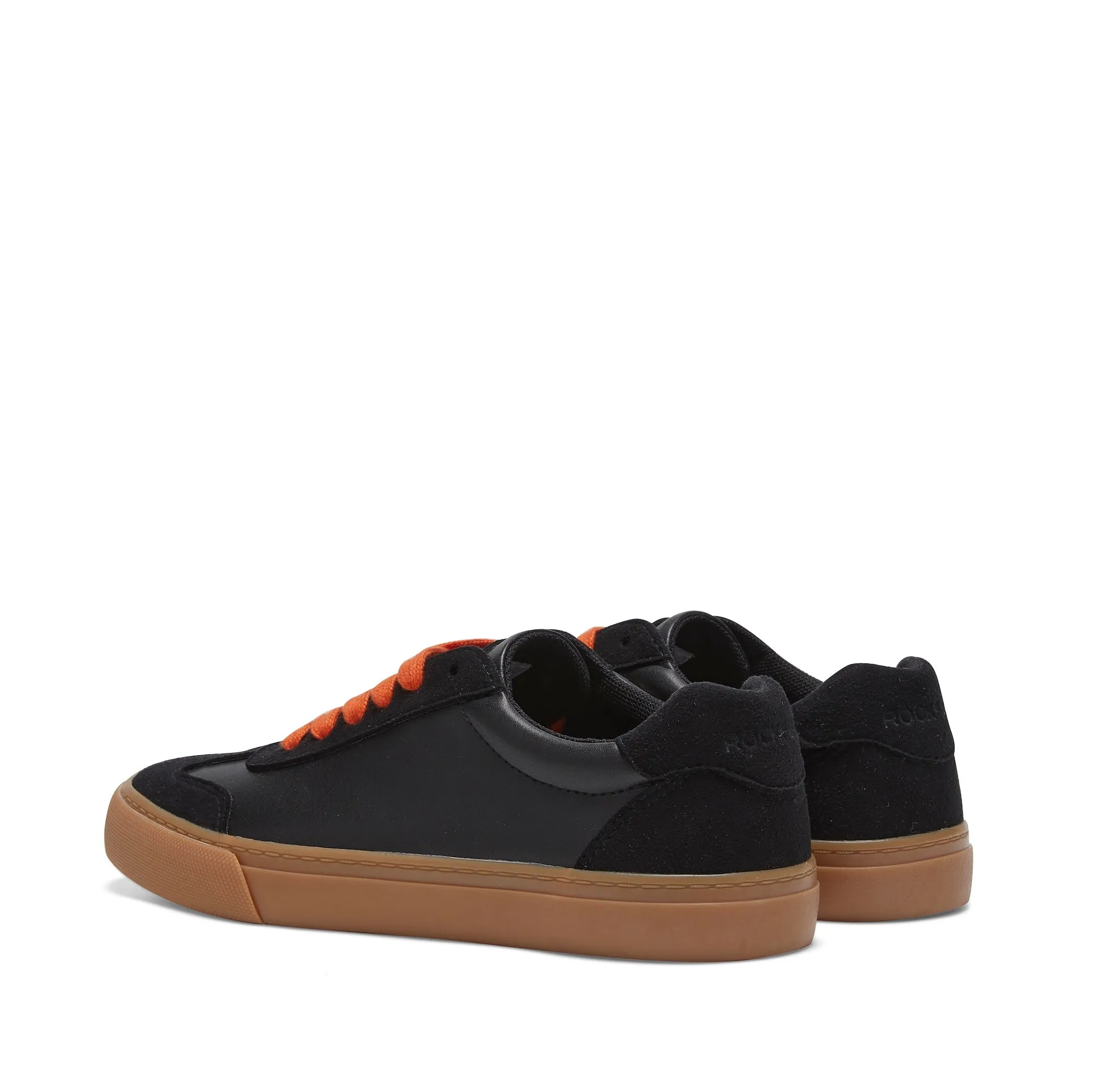 ROCKFISH  Black / Gum 901 DWR Orange lace detail womens trainers