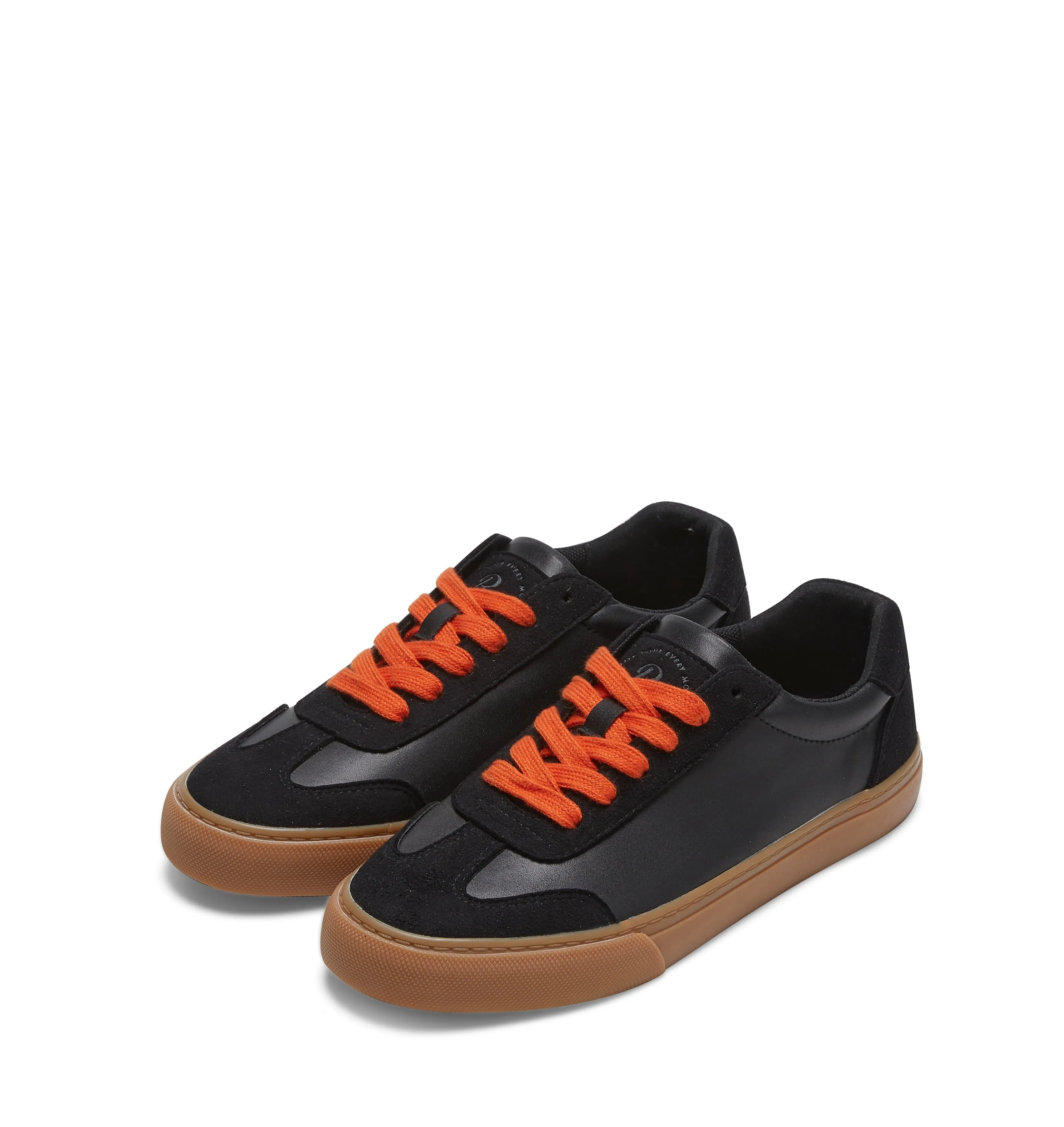 ROCKFISH  Black / Gum 901 DWR Orange lace detail womens trainers