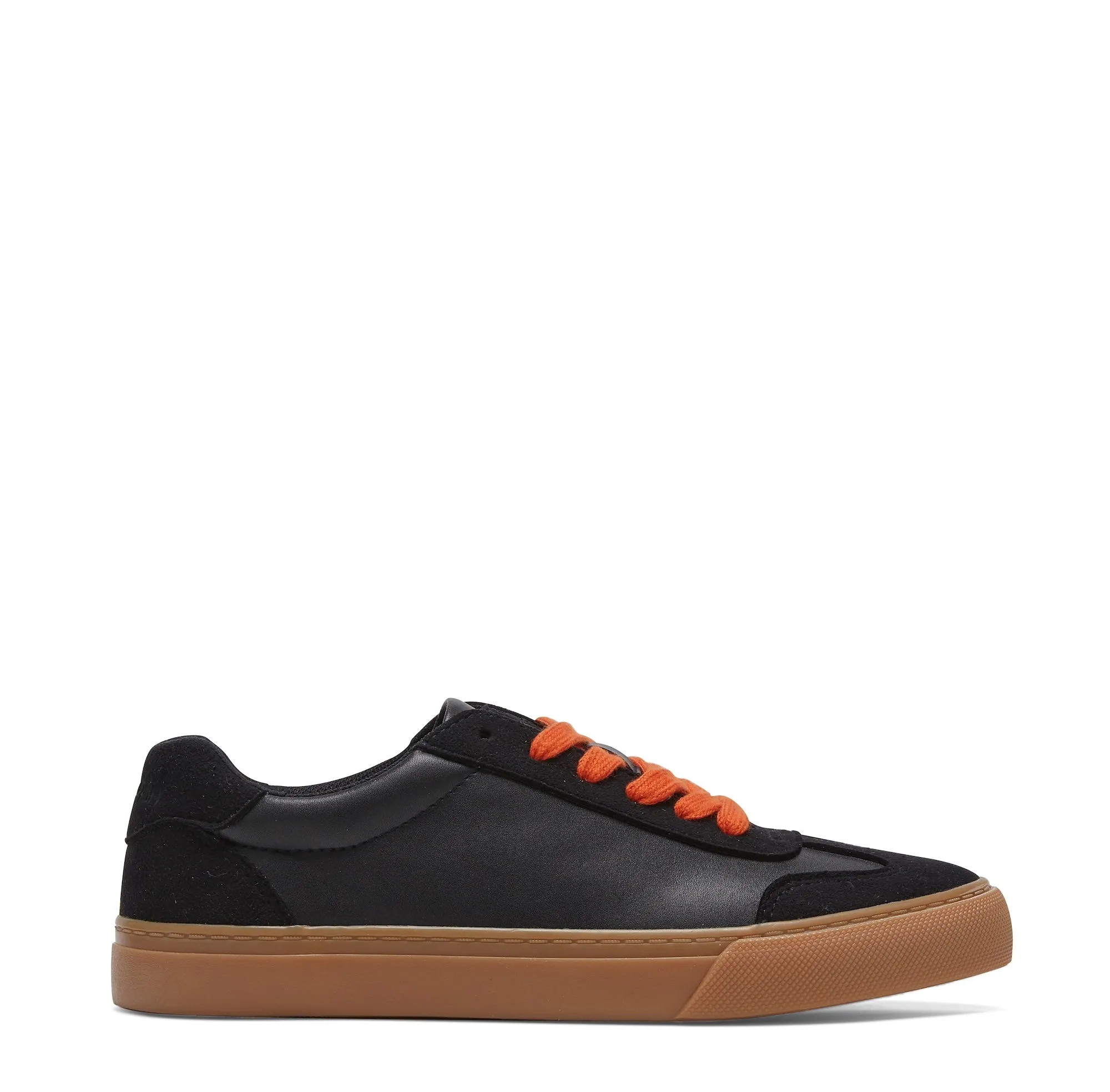 ROCKFISH  Black / Gum 901 DWR Orange lace detail womens trainers