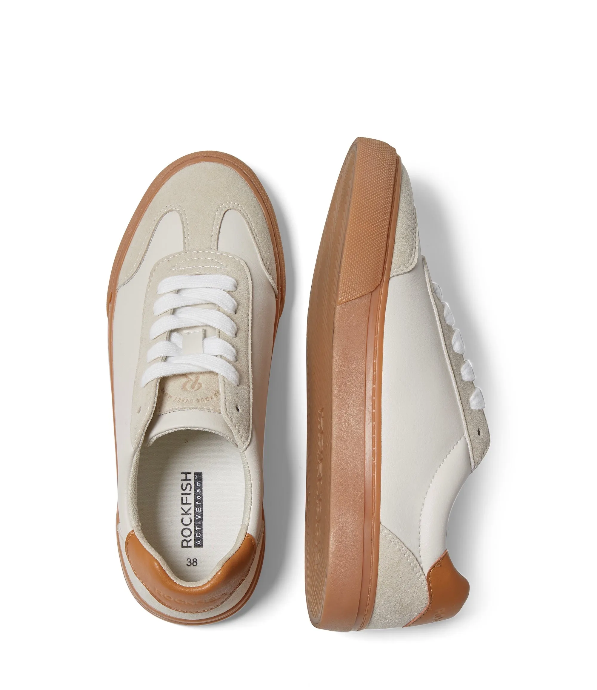 ROCKFISH Off White / Gum 901 DWR Gum collar detail womens trainers