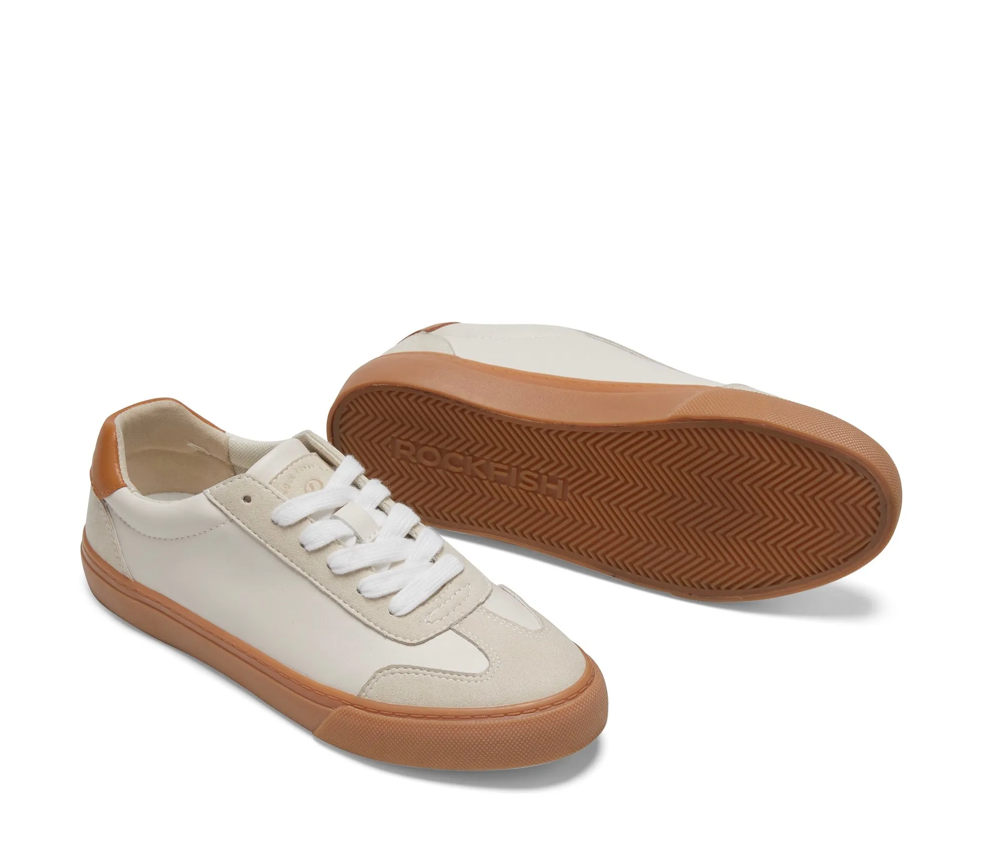 ROCKFISH Off White / Gum 901 DWR Gum collar detail womens trainers