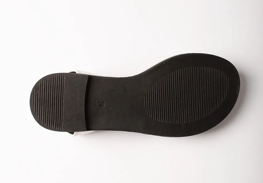 S. Barski Big Girls' Black and Silver Open-toe Sandals | SS2759