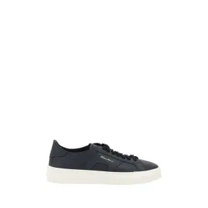 Santoni Leather Sneakers Met Monochrome Paneel Ontwerp