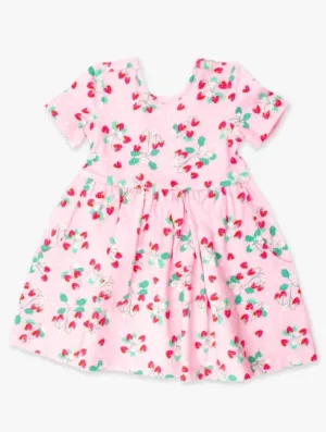 Short Sleeve Twirl Dress- Sweet As Strawberries
