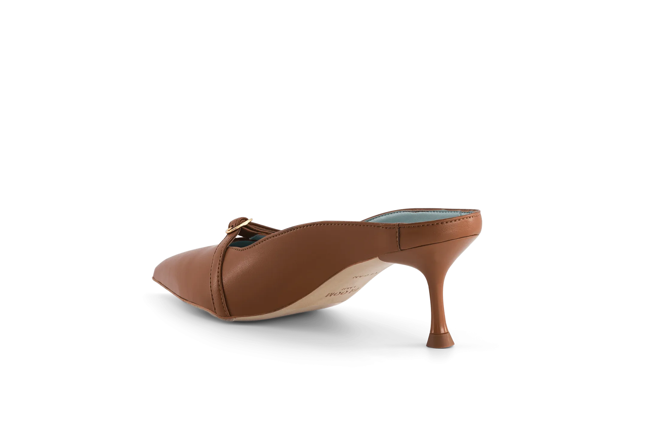 Sixte Apple Leather Vegan Heeled Mules | Brown