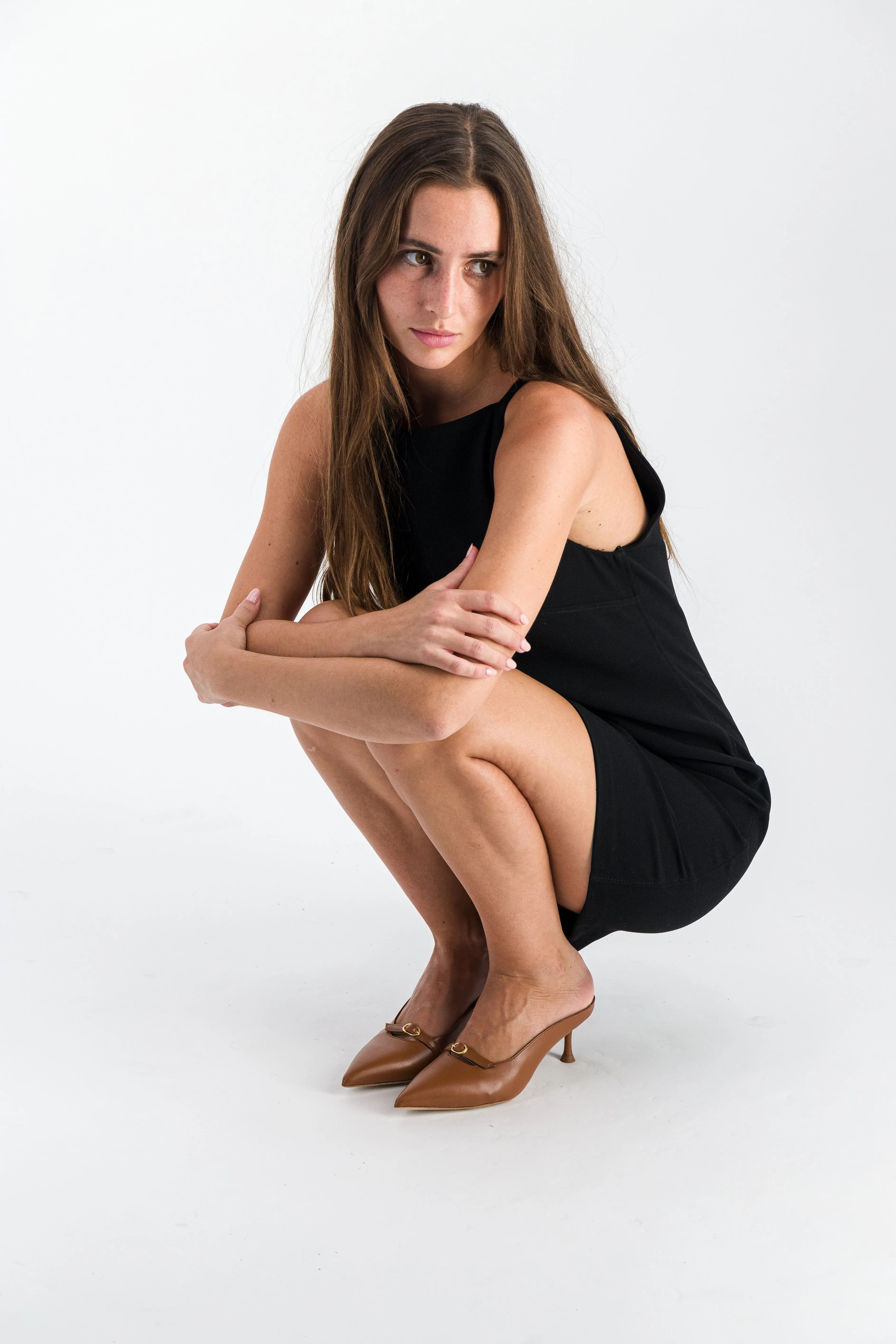 Sixte Apple Leather Vegan Heeled Mules | Brown