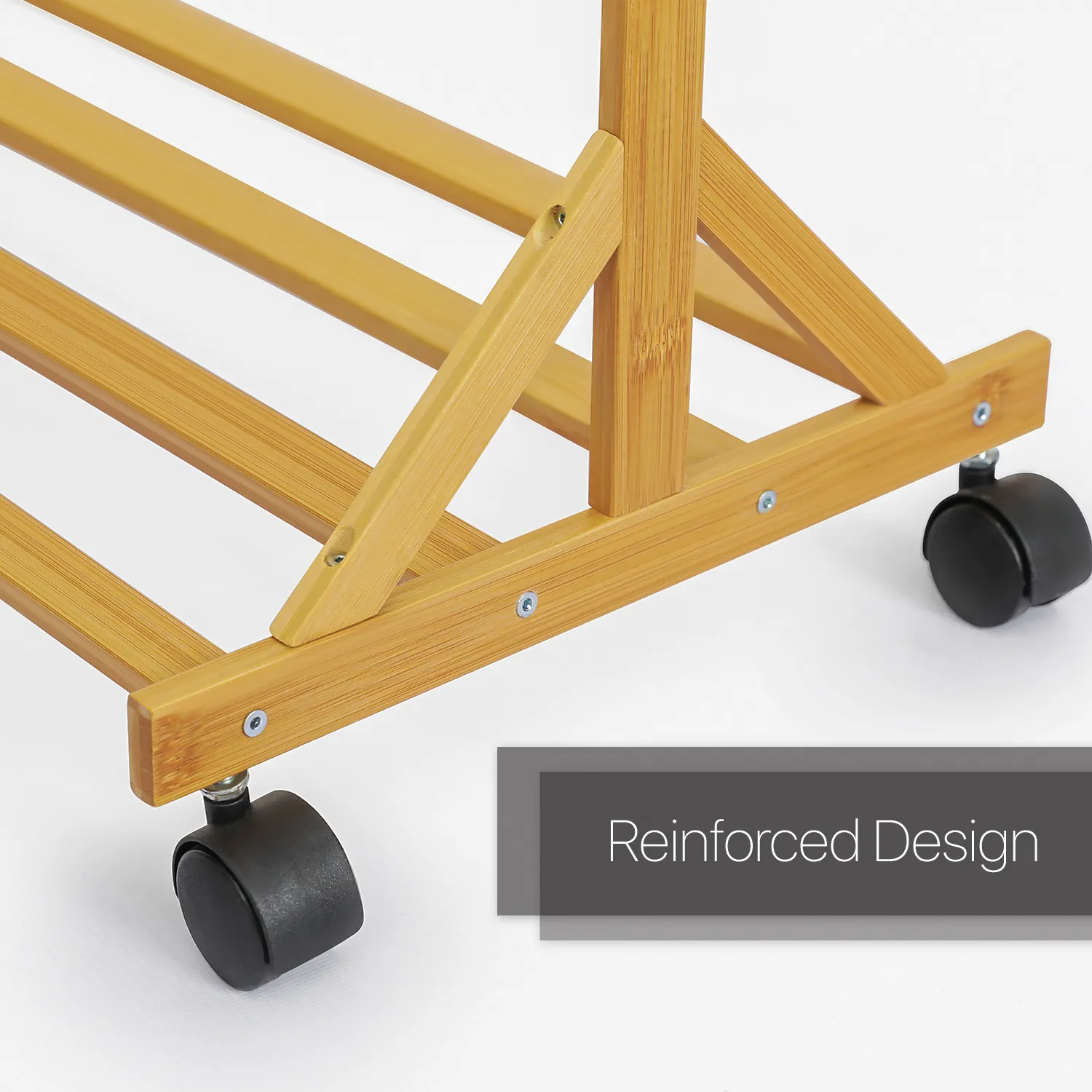Sliding Garment Clothes Rack - with Pants Rack - Unequal Top