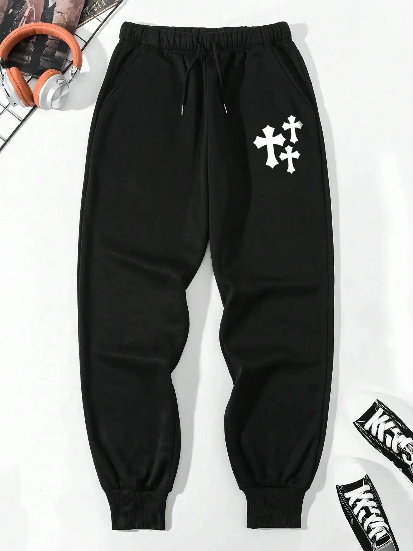 Sprintz - Joggingbroek Heren - Casual Sweatpants met Kruis Print