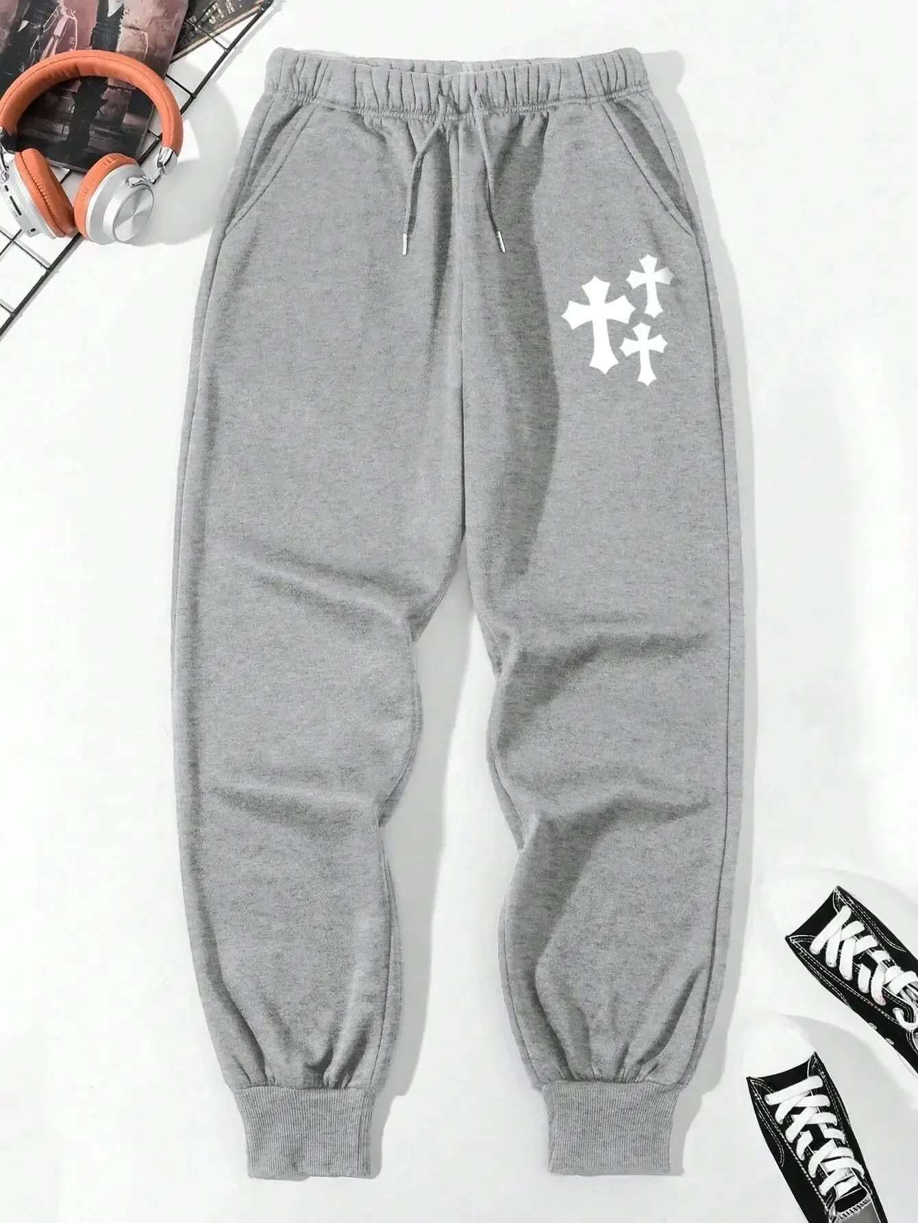 Sprintz - Joggingbroek Heren - Casual Sweatpants met Kruis Print