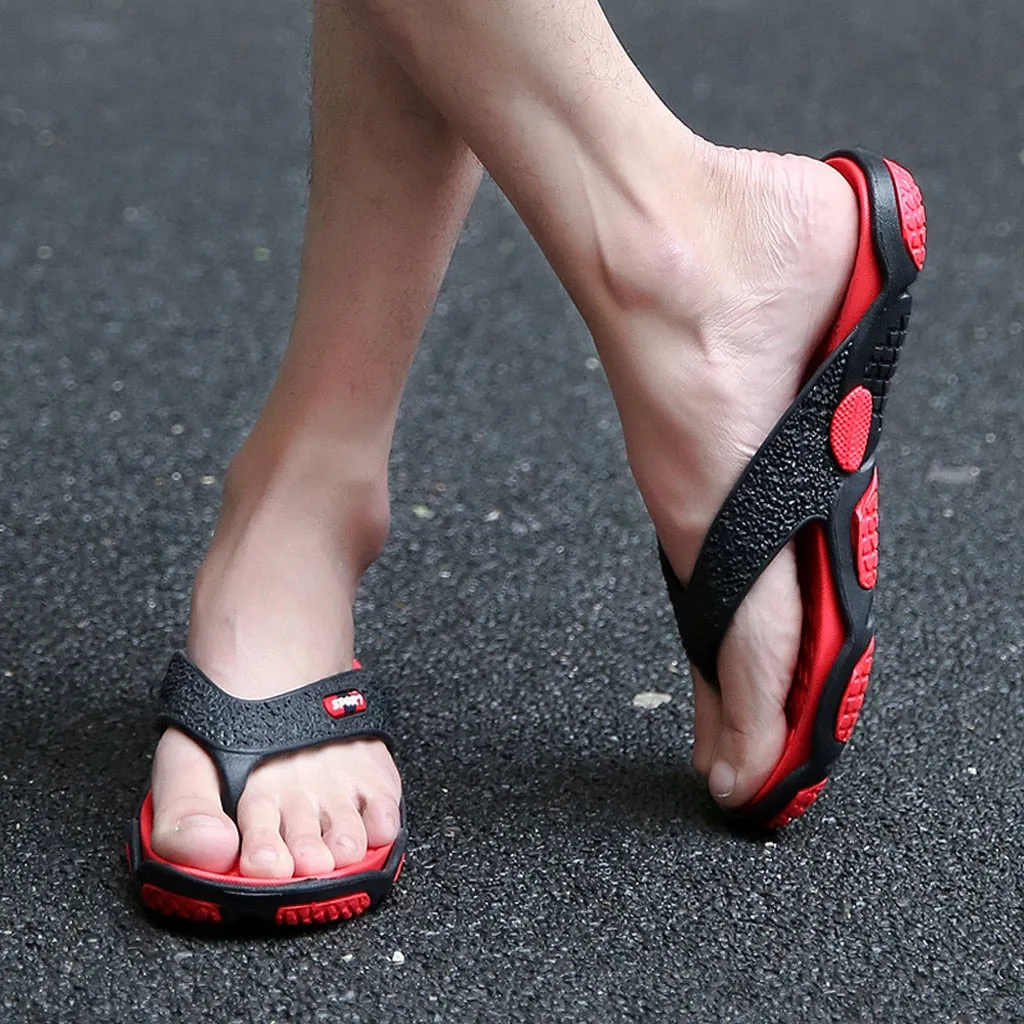 Summer Flip Flop Slippers Patchwork Outdoor  Massage Bathroom Slippers