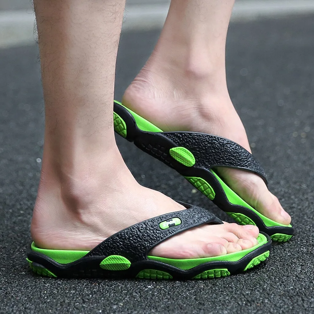 Summer Flip Flop Slippers Patchwork Outdoor  Massage Bathroom Slippers