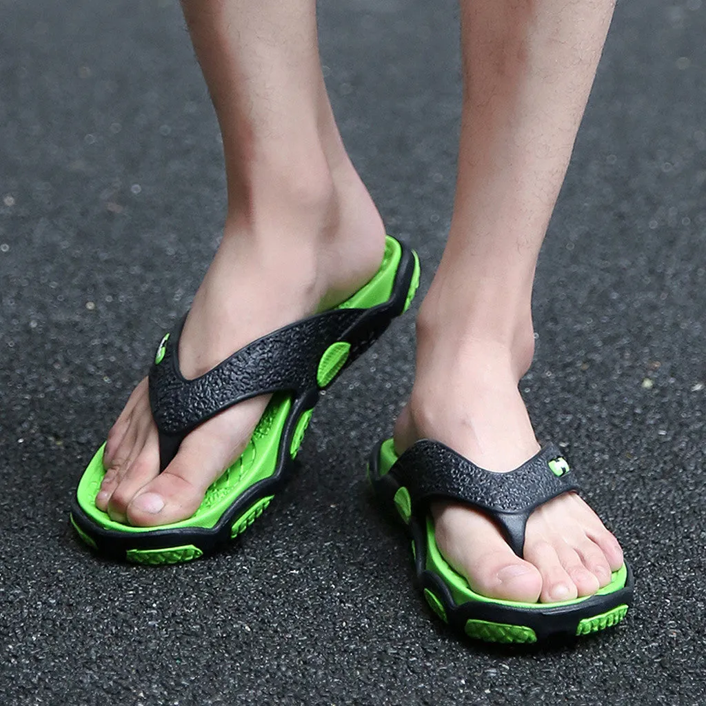 Summer Flip Flop Slippers Patchwork Outdoor  Massage Bathroom Slippers