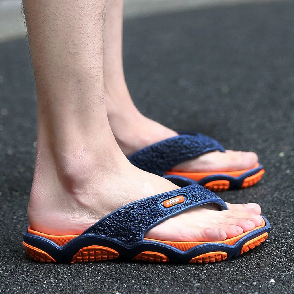 Summer Flip Flop Slippers Patchwork Outdoor  Massage Bathroom Slippers
