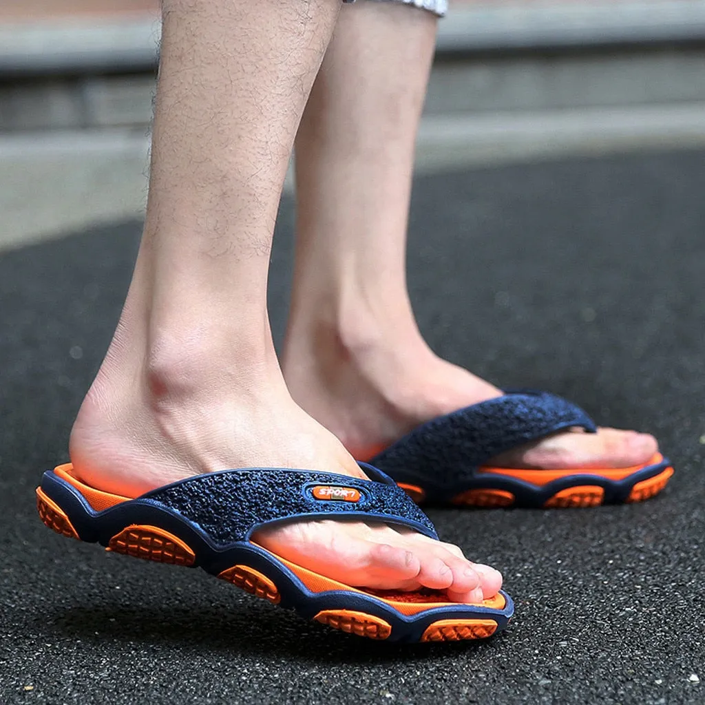 Summer Flip Flop Slippers Patchwork Outdoor  Massage Bathroom Slippers