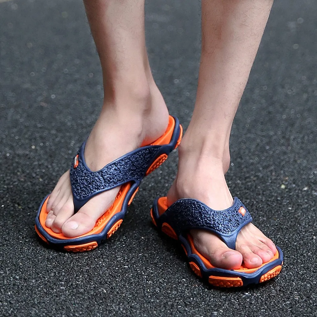 Summer Flip Flop Slippers Patchwork Outdoor  Massage Bathroom Slippers