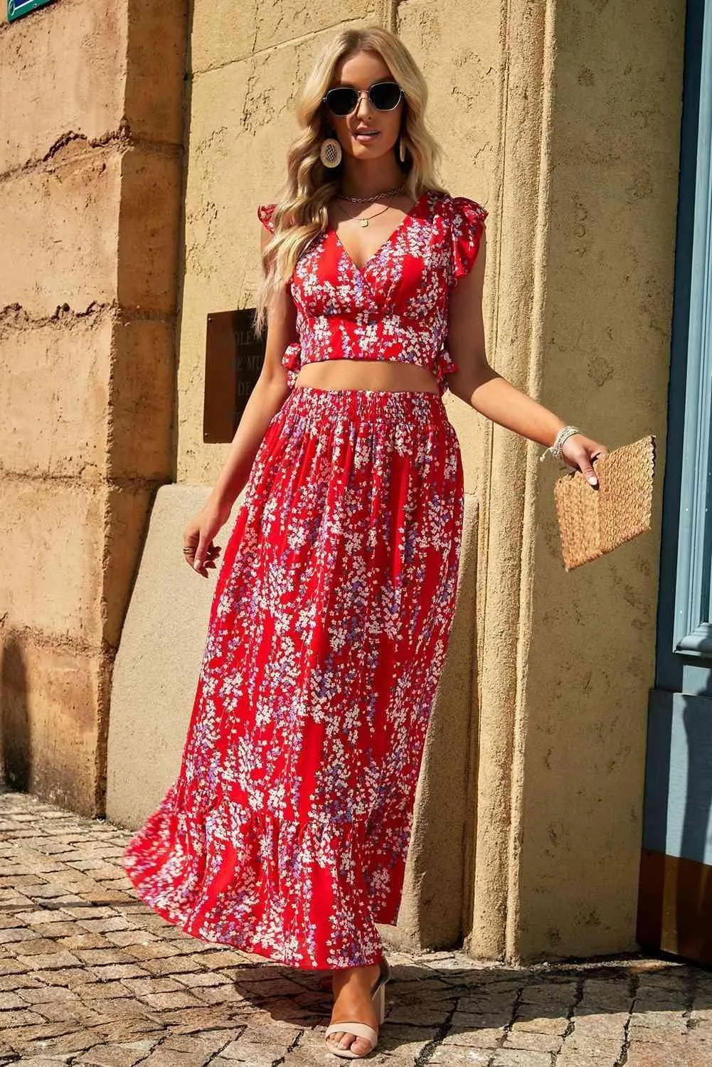 Summer Forever Maxi Skirt and Crop Top Set