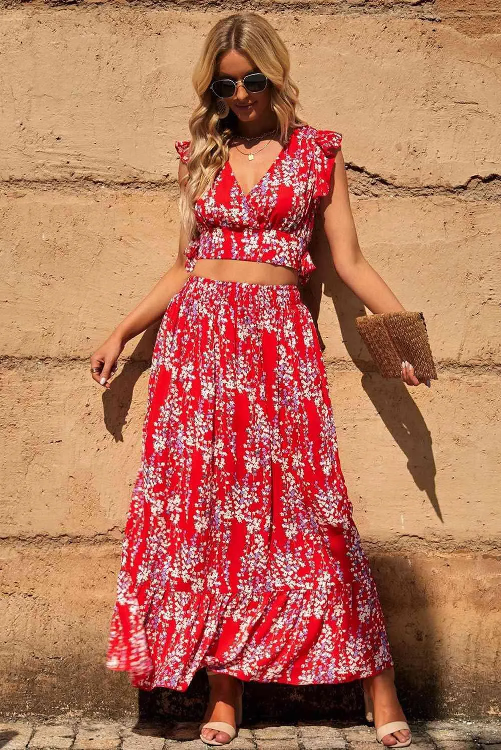Summer Forever Maxi Skirt and Crop Top Set