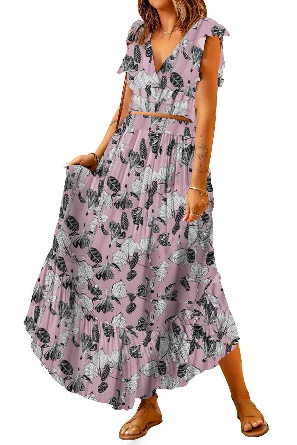 Summer Forever Maxi Skirt and Crop Top Set