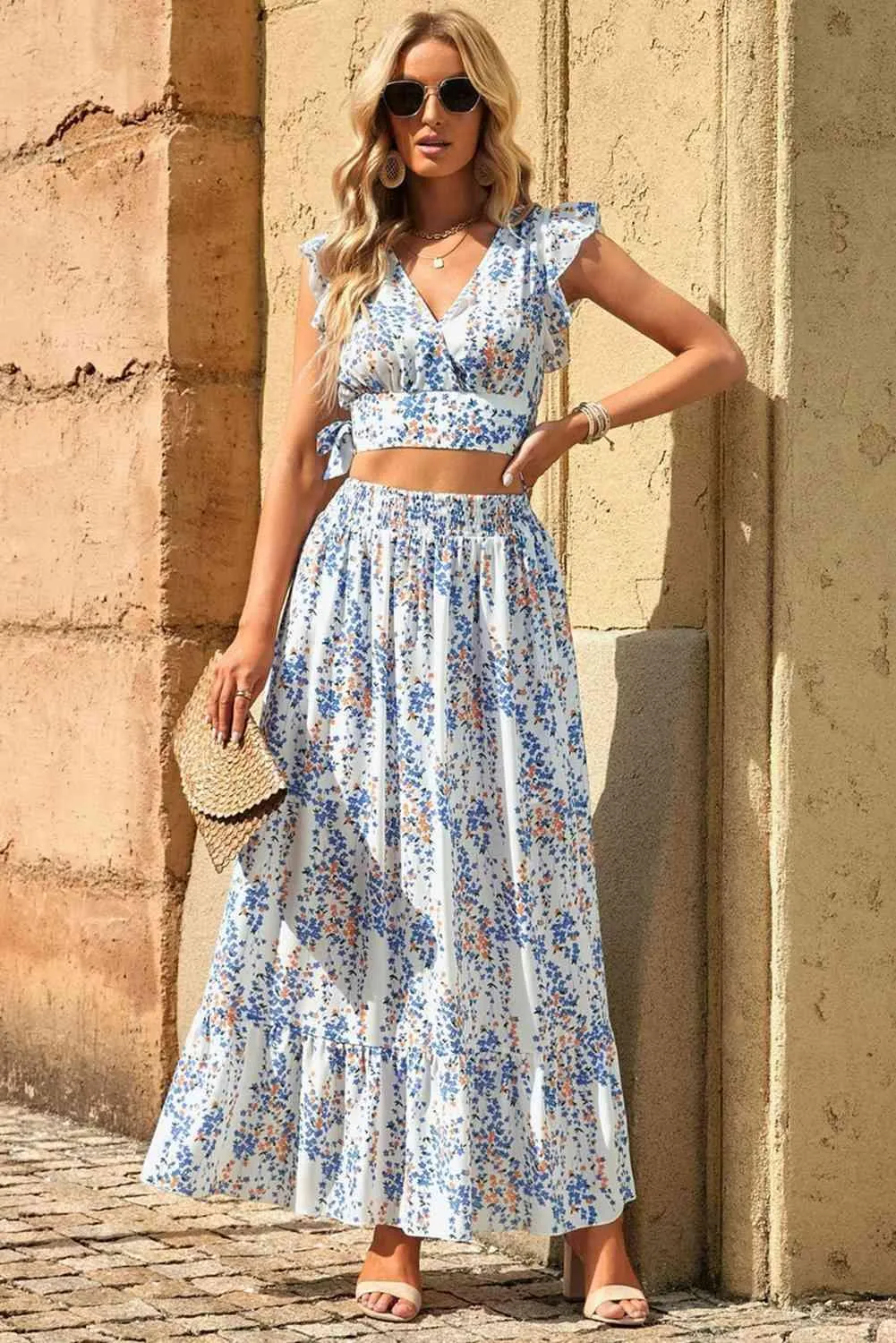 Summer Forever Maxi Skirt and Crop Top Set