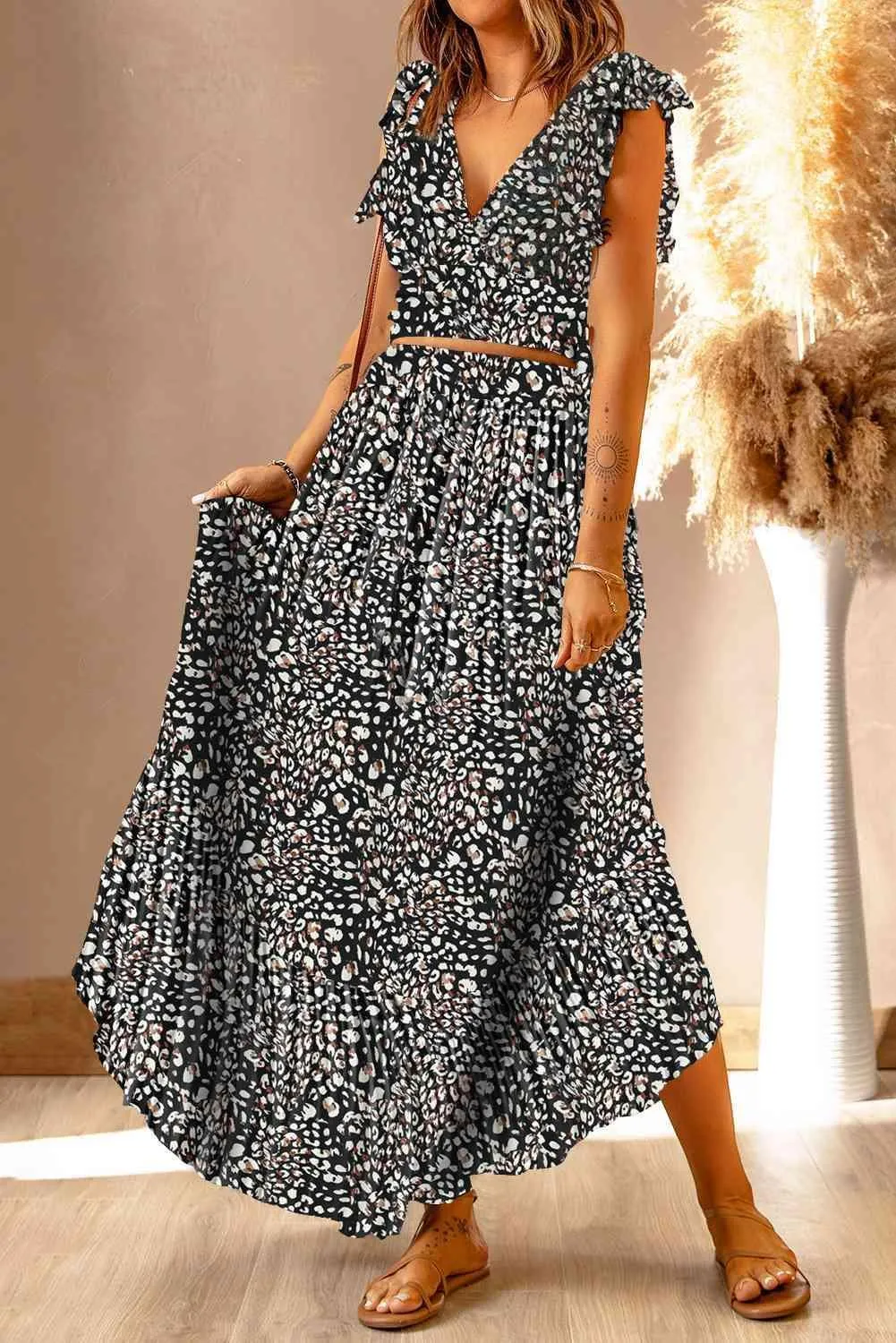 Summer Forever Maxi Skirt and Crop Top Set