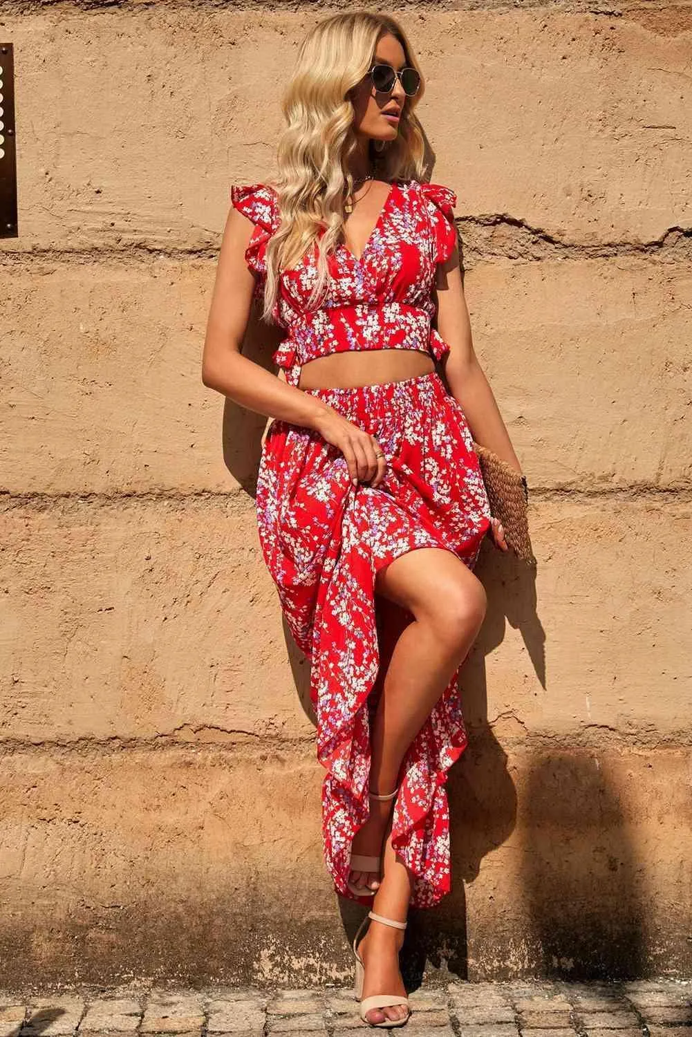 Summer Forever Maxi Skirt and Crop Top Set