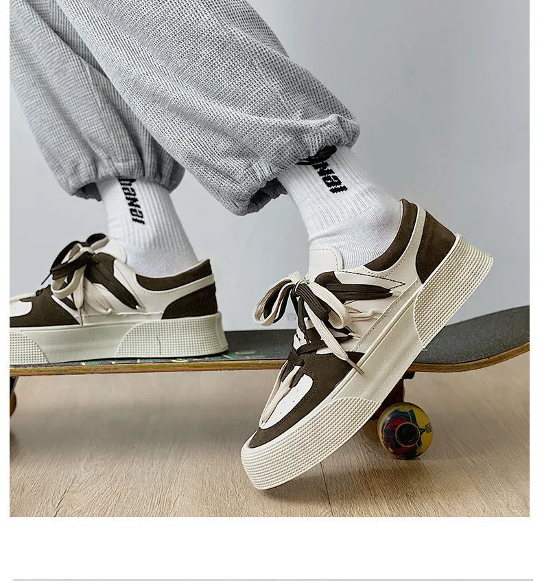 Summer New Trendy Style Cool Geometric Design Sneakers for Men Sporty Skate Boarding Shoes for Men Street Fashion