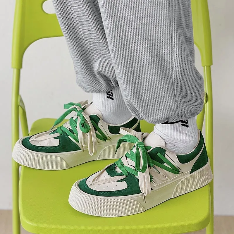 Summer New Trendy Style Cool Geometric Design Sneakers for Men Sporty Skate Boarding Shoes for Men Street Fashion