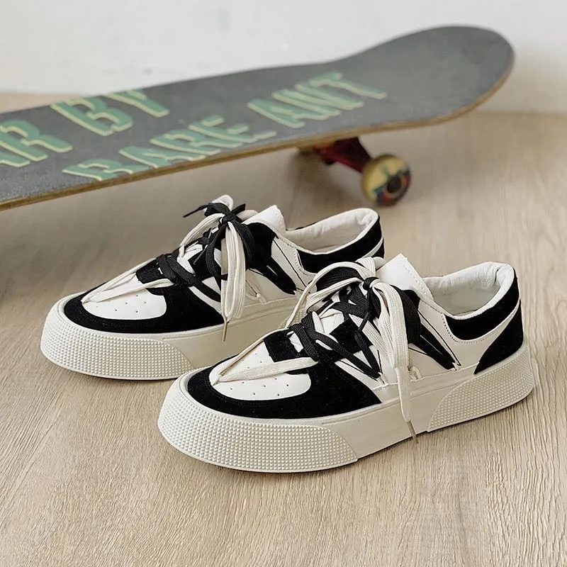 Summer New Trendy Style Cool Geometric Design Sneakers for Men Sporty Skate Boarding Shoes for Men Street Fashion