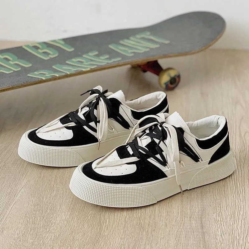 Summer New Trendy Style Cool Geometric Design Sneakers for Men Sporty Skate Boarding Shoes for Men Street Fashion