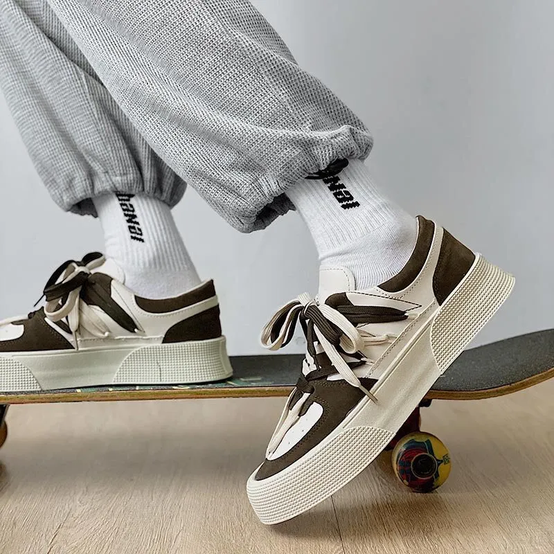 Summer New Trendy Style Cool Geometric Design Sneakers for Men Sporty Skate Boarding Shoes for Men Street Fashion