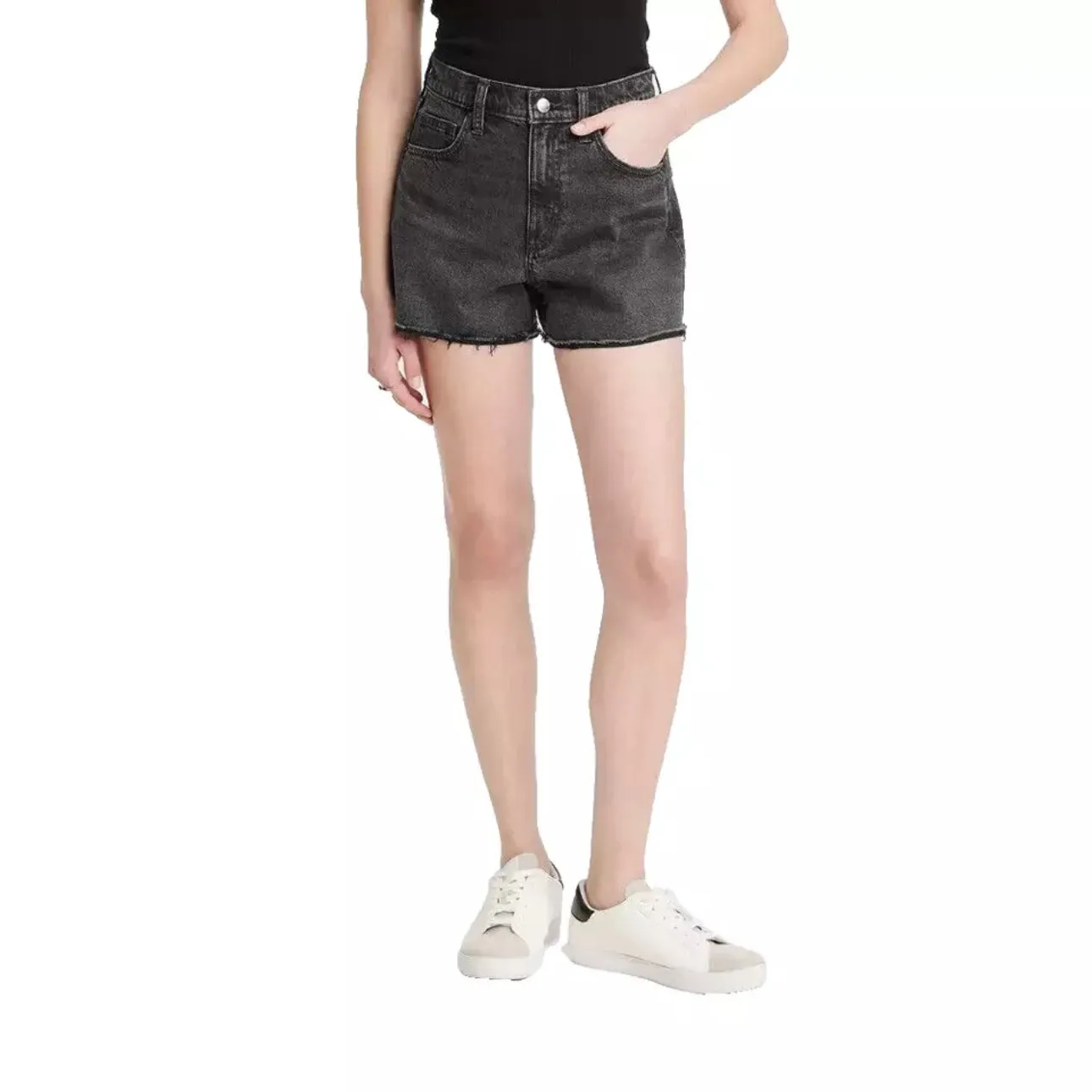 Universal Thread Women’s Black High-Waisted Denim Shorts - Size 8 - New